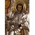 Icon depicting the Madonna and Child, painting on wood panel, embossed silver-plated copper Riza, 19th century