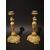 Pair of gilded bronze candlesticks, France early 19th century