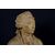Pair of 19th-century French terracotta busts resting on circular marble bases, signed on the back.