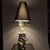Lamp with Ceramic Rabbit Painted Dressed as Pierrot