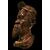 Large 19th Century Wooden Sculpture: Head of an African Man with Golden Decorations Large 19th Century Wooden Sculpture: Head of an African Man with Golden Decorations