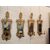 Sedie di 4 specchierine in legno dorato con fregi