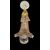 Murano glass angel candlestick with aventurine vertical bands.