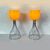 Coppia lampade da tavolo giallo-arancio, 1990