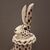 Ceramic rabbit painted with Pierrot costume