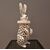 Ceramic rabbit painted with Pierrot costume