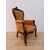 Poltrona velluto giallo Luigi Filippo in noce - poltroncina - epoca meta' 800.