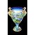 Grande vaso in maiolica a decoro istoriato con colonna lignea.Molaroni ,Pesaro.