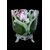 Barbotine ceramic jardiniere vase with floral decoration. France.