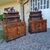 Pair of Bolognese sideboards, 1830, Charles X style in walnut briar