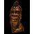 Grande Scultura Lignea dell'800: Testa di Africano con Decori Dorati