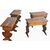 Set of four antique wooden benches, 17th-century style