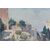 Oil on panel painting depicting the city glimpse of Assisi and the Basilica of St. Francis signed Mario M.