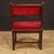 Antique Italian walnut armchair with red fabric from 19th century