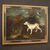 Antique painting from 18th century landscape with dog