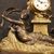 French clock in bronze and gilded antimony