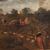 Painting bucolic landscape pastoral scene from the 18th century