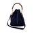 GUCCI Borsa a Tracolla Vintage in Camoscio Col. Blu Bamboo M