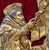 Tondo con rilievo a sbalzo Madonna con bambino e santo - Bronzo dorato - XVI secolo