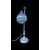 Lamp with metal stem and globular part with leaded glass.