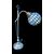 Lamp with metal stem and globular part with leaded glass.