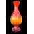 Vaso in vetro soffiato rosso arancio.Murano