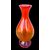 Vaso in vetro soffiato rosso arancio.Murano