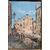 Tempera painting on cardboard depicting a Venetian view. Signed.