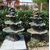 dars261  due fontane liberty a foglie di ninfea,h160 x 80 cm