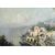 Antique oil painting on canvas with coeval frame signed "Nicolas De Corsi 1882-1956" depicting a view of the Amalfi Coast.