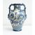 Vaso antico biansato in maiolica smaltata raffigurante paesaggio campestre. Albisola (SV) XVIII secolo.