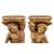 Pair of yellow marble vase-holder sculptures - Poseidon and Amphitrite. Italy, 19th-20th century.