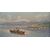 PAINTING WITH SEASCAPE AND BOATS, FIRST HALF OF THE 20TH CENTURY