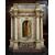 Antique tabernacle of Roman origin in marbled wood. 17th Century.