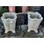 DAR689 - N. 2 vasi in cemento, epoca '800/'900, misure cm L 50 x P 50 x H 60
