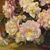 GRANDE OVALE, DIPINTI ANTICHI DI FIORI, NATURE MORTE CON VASO DI PEONIE, OLIO SU TELA, INIZIO XX SECOLO. (QF707)   
