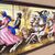 Antique ceramic tile panel showing knights by Franceschini Pesaro ZG, 1950. Dimensions: 103x43cm