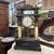 Antique Empire clock from the early 1800s in lacquered wood, marble columns. Dimensions: 36 x 15, H 63 cm.