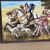 Antique ceramic tile panel showing knights by Franceschini Pesaro ZG, 1950. Dimensions: 103x43cm