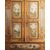 Armadio in legno dipinto a festoni e capricci architettonici, Marche, XVIII secolo