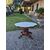 19th-century walnut biscuit table with Carrara marble top