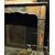 chm638 - gray, blue and yellow marble fireplace, cm l 151 xh 114     