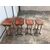 Mahogany coffee table consisting of 4 coffee tables inserted one inside the other with inlaid tops. France.     