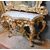 specc255 - golden mirror and console with marble top, h 359 xl 160     