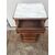 Walnut bedside table with one drawer and door with fake briar veneer drawers. Marble top. France.     