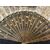 Perforated and gilded tortoise fan with paper bunting with watercolor prints with gallant scenes.     