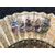 Perforated and gilded tortoise fan with paper bunting with watercolor prints with gallant scenes.     