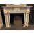 chm657 - Carrara marble fireplace with Vede Alpi inlays, cm l 145 xh 112     