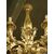 lamp171 - lampadario in legno dorato e scolpito con fiori, cm circ. 84 x h 108  