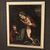 Antique Italian religious painting Virgin with child and Saint John from 18th century